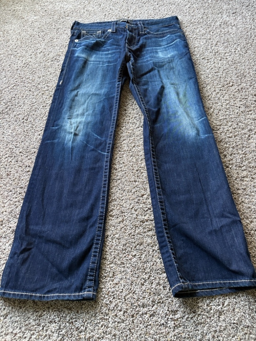 Big Star Men's Blue Faded Straight Jeans